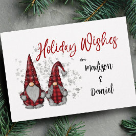 Vakantie wensen Rustieke Gnomen in Red Buffalo Pla Feestdagenkaart
