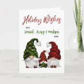 Vakantie Wensen Rustieke kalligrafie Gnome Familie Feestdagen Kaart (Voorkant)