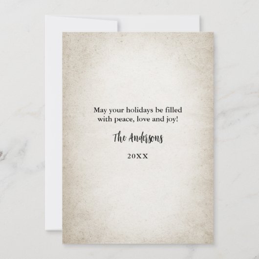 Vakantie wensen Rustieke Waterverf Gnome Familie Feestdagenkaart (Achterkant)