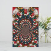 Vakantie wervelingen: Retro Christmas Art Statione Briefpapier (Staand voorkant)