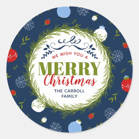 Vakantie Whimsy gepersonaliseerde Kerst stickers (Voorkant)