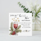 Vakantie Wijn en Diner Feest Kaart (Staand voorkant)