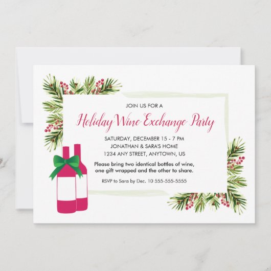Vakantie Wijn Exchange Party uitnodigen Kaart (Voorkant)