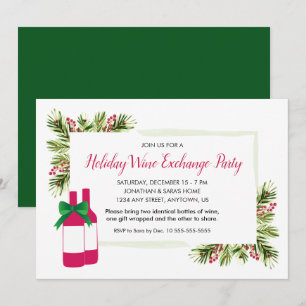 Vakantie Wijn Exchange Party uitnodigen Kaart