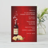 Vakantie wijn kaas formele eetfeestje kaart (Staand voorkant)