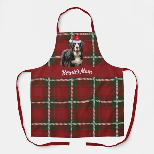 Vakantie Wijn Plaid Berner Sennenhond Kerstmis Schort (Voorkant)