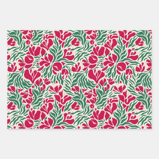 Vakantie Wilde Bloemen Wrapping Paper - Wit (Voorkant)