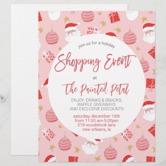 Vakantie Winkelen Evenement Flyer Briefhoofd (Voorkant / Achterkant)