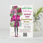 Vakantie Winkelen Evenement Uitnodiging (Staand voorkant)
