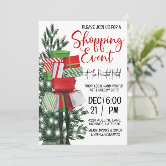 Vakantie Winkelen Event Kaart (Staand voorkant)