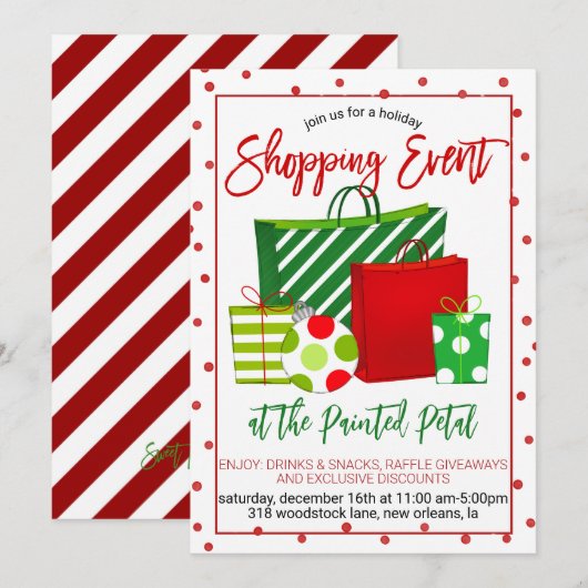 Vakantie Winkelen Event Kaart (Voorkant / Achterkant)