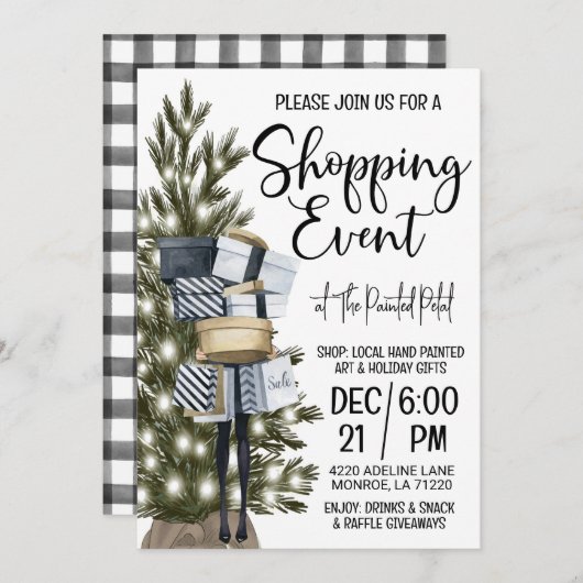 Vakantie Winkelen Event Kaart (Voorkant / Achterkant)