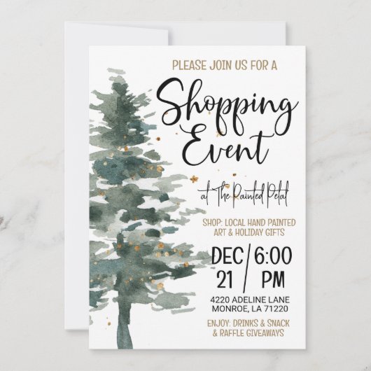 Vakantie Winkelen Event Kaart (Voorkant)