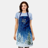 Vakantie Winter Bomen Kerstmis Schort (Gedragen)