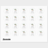 Vakantie Winter Botanische groen en bessen Ronde Sticker (Vel)
