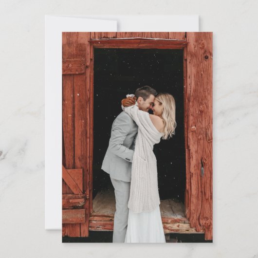 Vakantie Winter bruiloft uitnodiging (Achterkant)