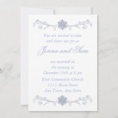 Vakantie Winter Bruiloft Uitnodiging wit ijs blauw (Achterkant)