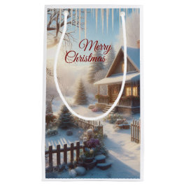 Vakantie Winter Country Cottage Garden Klein Cadeauzakje