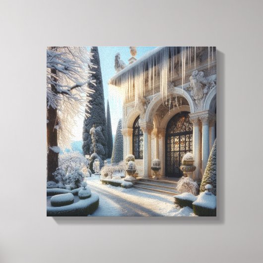 Vakantie Winter Elegante IJstuin Canvas Afdruk (Voorkant)