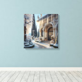 Vakantie Winter Elegante IJstuin Canvas Afdruk (Insitu (Houten vloer))