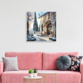 Vakantie Winter Elegante IJstuin Canvas Afdruk (Insitu (Woonkamer))
