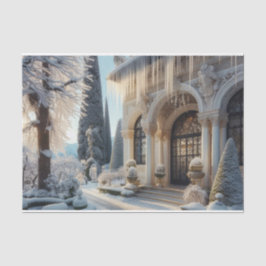 Vakantie Winter Ijs Overdekte Elegante Tuin Tissuepapier