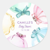 Vakantie Winter Meisje Baby shower Ronde Sticker (Voorkant)