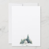 Vakantie Winter Pine House Hill Trees Save the Dat Kaart (Achterkant)