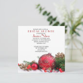 Vakantie Winter Rode Ornamenten Vrijgezellenfeest Kaart (Staand voorkant)