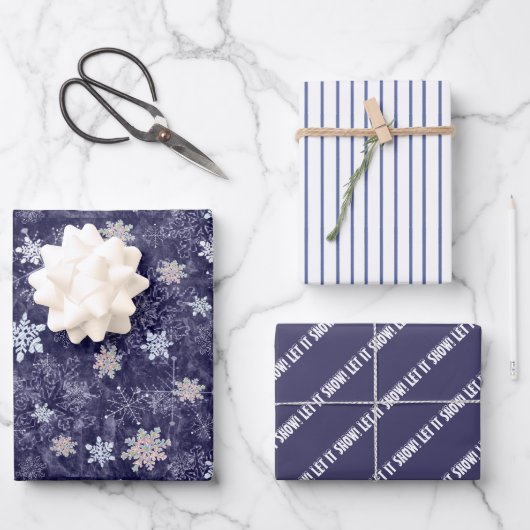 Vakantie Winter Snowflakes Inpakpapier Vel (Voorkant)