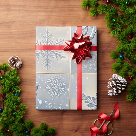 Vakantie Winter Snowflakes Wrapping Paper Cadeaupapier (Feestdagen Geschenken)