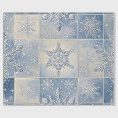 Vakantie Winter Snowflakes Wrapping Paper Cadeaupapier (Vlak)