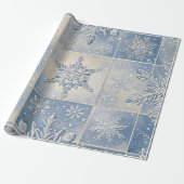 Vakantie Winter Snowflakes Wrapping Paper Cadeaupapier (Uitgerold)