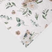Vakantie Winter Witte Bloemen Pinecone Kerstmis Tissuepapier (Detail)