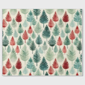 Vakantie Winterbomen Natuur Botanical Alle Gelegen Cadeaupapier (Vlak)