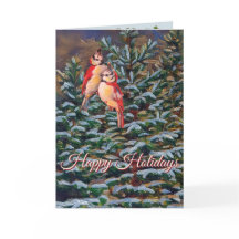 Vakantie winterboom met vogels