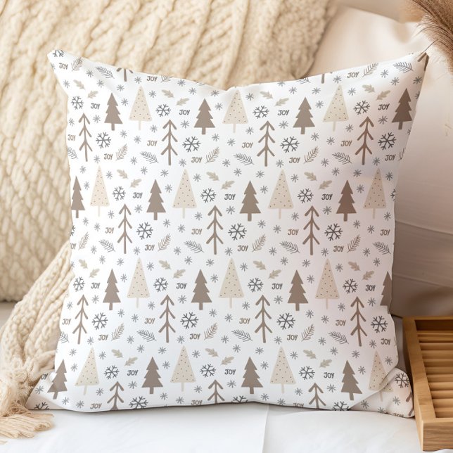 Vakantie winterpatroon kussen (Holiday Winter Pattern Throw Pillow by MINTIC DESIGN STUDIO)