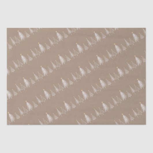  Vakantie Witte Gouden Kerstbomen Tissuepapier (Voorkant)