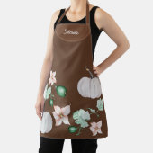 Vakantie Witte Pompoen Waterverf Art Pattern Schort (Insitu)