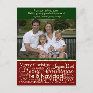 Vakantie Woorden Collage Kerstfoto Briefkaart