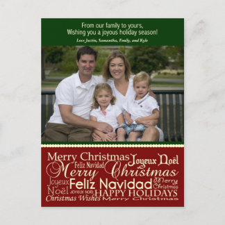 Vakantie Woorden Collage Kerstfoto Briefkaart