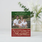 Vakantie Woorden Collage Kerstfoto Briefkaart (Staand voorkant)