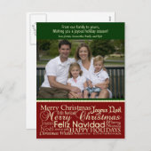 Vakantie Woorden Collage Kerstfoto Briefkaart (Voorkant / Achterkant)