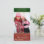 Vakantie Woorden Collage Kerstkaart (Staand voorkant)