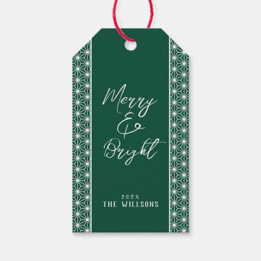 Vakantie Wrapping ASANOHA Japans Kimono patroon Cadeaulabel (Voorkant)