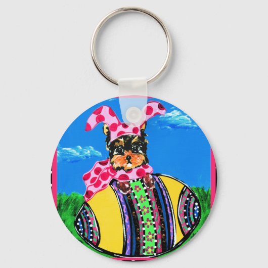 Vakantie Yorkie Poos Sleutelhanger (Voorkant)