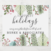 Vakantie Zakelijk Foliage Kerstmis Sparkling Wijnetiket (Enkel label)