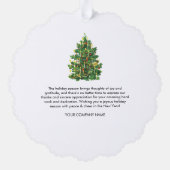 Vakantie Zakelijk Logo Kerstcadeau Ornament Kaart (Achterkant)