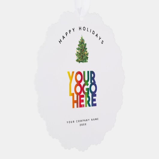 Vakantie Zakelijk Logo Kerstcadeau Ornament Kaart (Rechts)