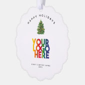 Vakantie Zakelijk Logo Kerstcadeau Ornament Kaart (Links)